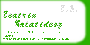 beatrix malatidesz business card